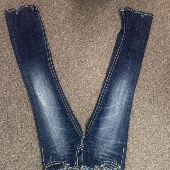 Miss Me Bootcut Jeans Womens 29 Horseshoe Star Rhinestone Flap Pocket Bling - Picture 5 of 6